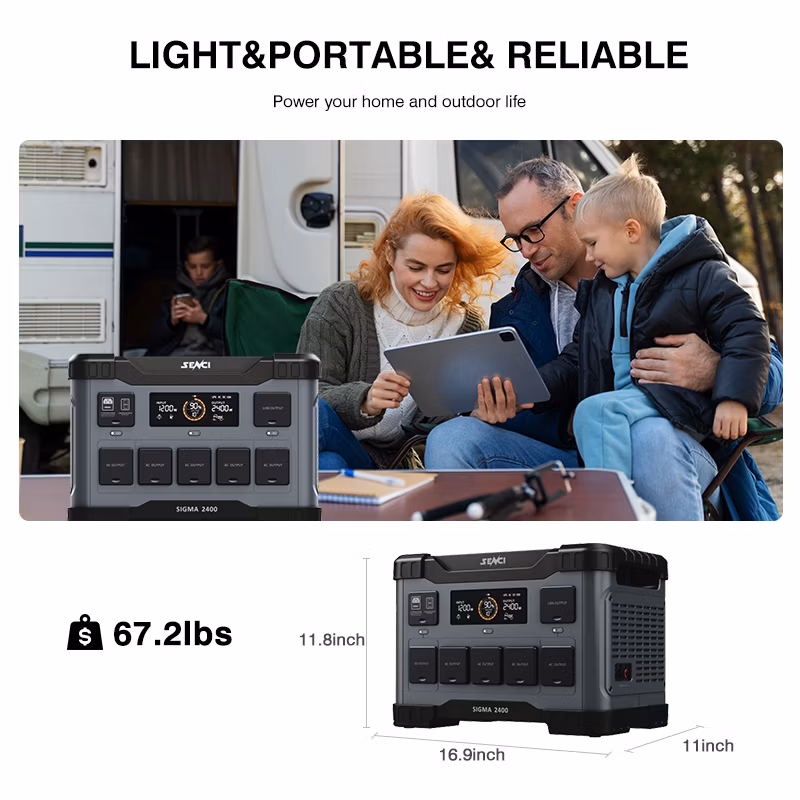 Factory Rechargeable Backup Power LiFePO4 Battery Emergency 2400W Portable Power Station Best Portable Power Bank Solar Guangdong Mobile Wireless Price Smart