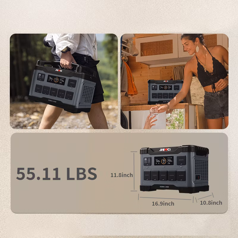 Factory Rechargeable Backup Power LiFePO4 Battery Emergency 2400W Portable Power Station Best Portable Power Bank Solar Guangdong Mobile Wireless Price Smart
