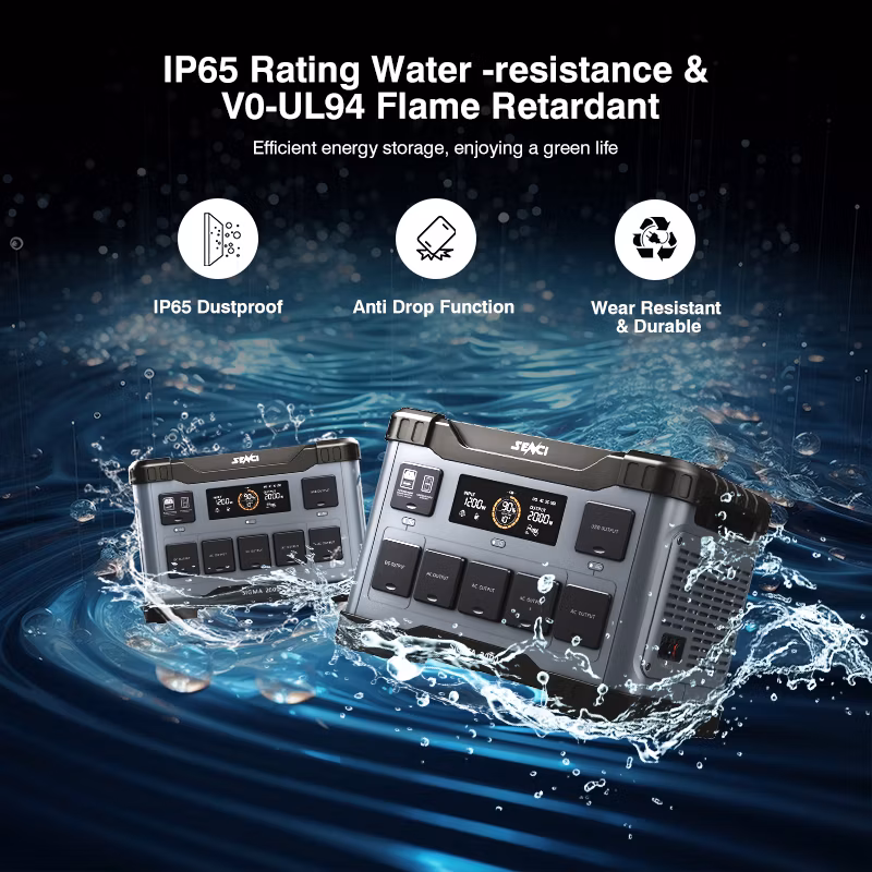 Factory Rechargeable Backup Power LiFePO4 Battery Emergency 2400W Portable Power Station Best Portable Power Bank Solar Guangdong Mobile Wireless Price Smart