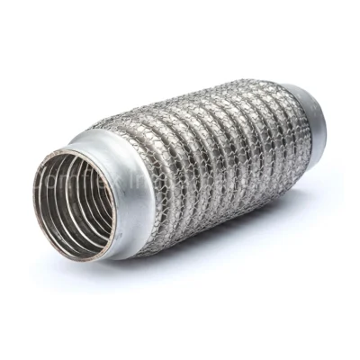 2 1/2"ID X 4"Ol Wire Mesh Braided Exhaust <a href='/flex-pipe/'>Flex Pipe</a> with Inner Lock Blank Hose