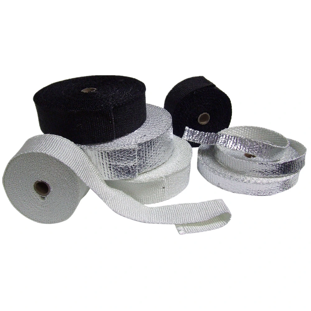 China Manufacturer Automotive Muffler Exhaust Pipe Bandage Heat Wrap Tape Heat Shield Industry Hose Fireproof High Temperature Woven Glass Fibre Exhaust Lagging