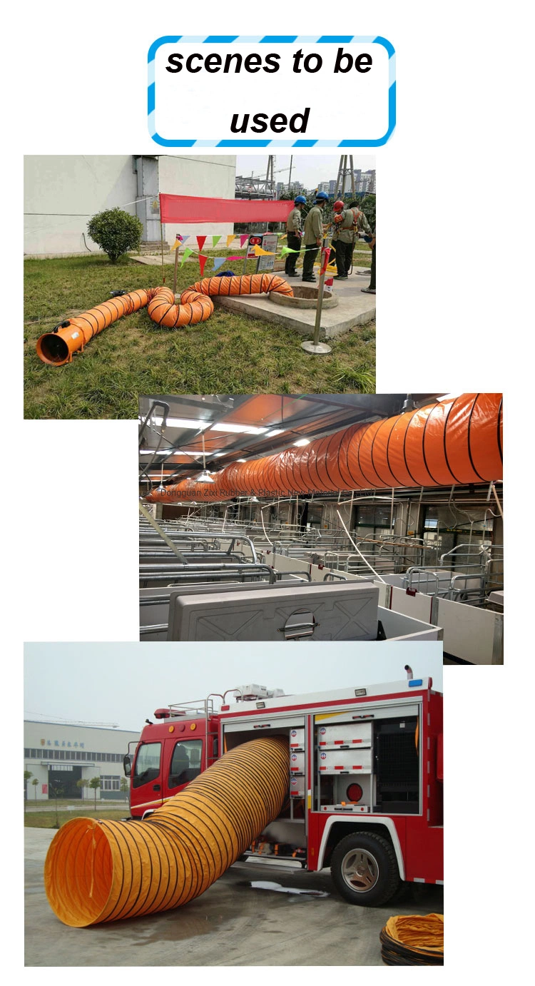 Big Diameter Large Size Spiral Compressable Ventilation Flexible PVC Pipe