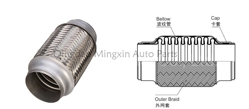 Exhaust Connector Stainless Steel Double Braided Flex Pipe