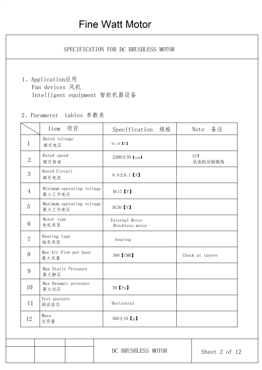 DC Electric Fan BLDC Motor for Exhuast Fan for Elevator