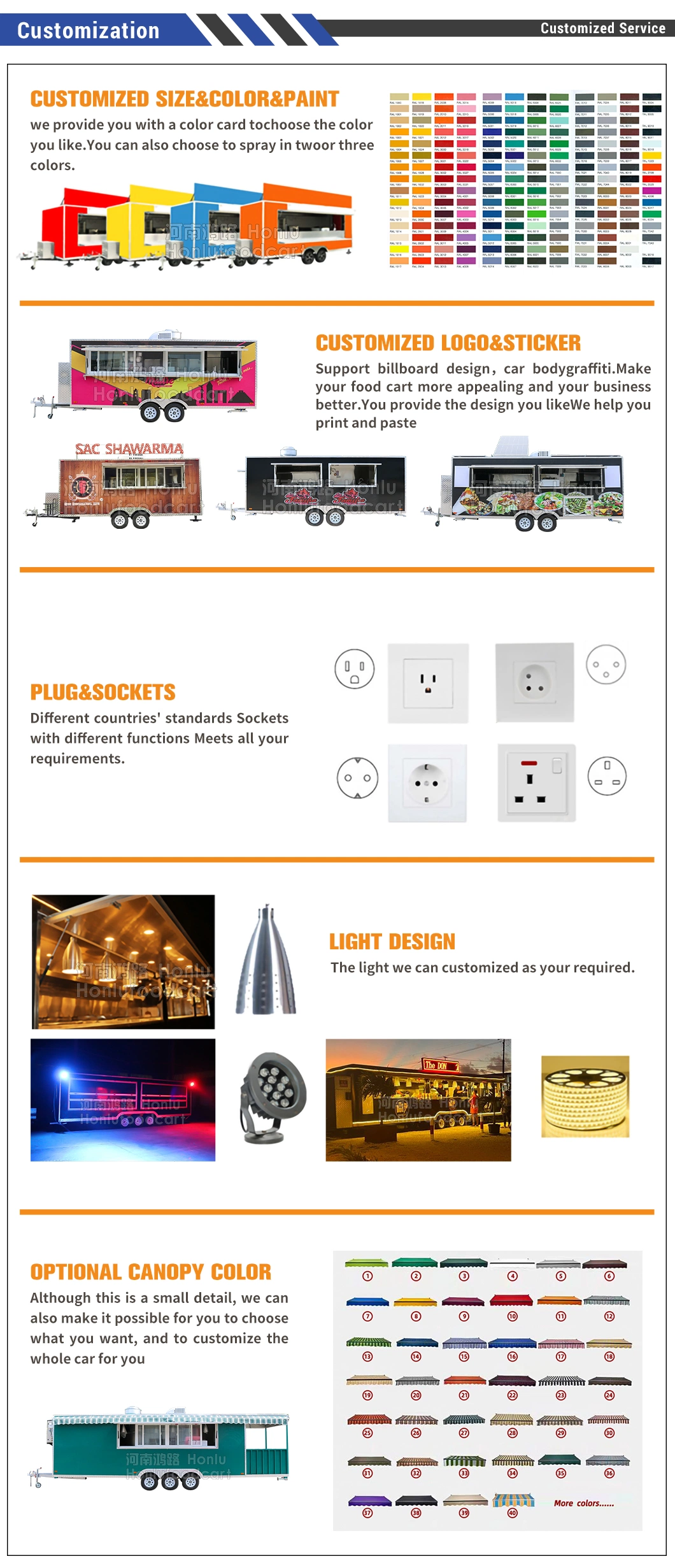 DOT CE Certificate Fast Delivery Refrigerated Outdoor Coffee Trailer