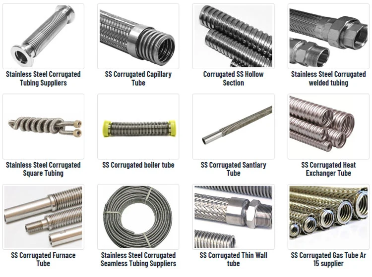 Corrugated Stainless Steel Tube - 24 Inches Length, Ideal for Water Heater Installations Ss 304 Flexible Corrugated Pipe for Gas