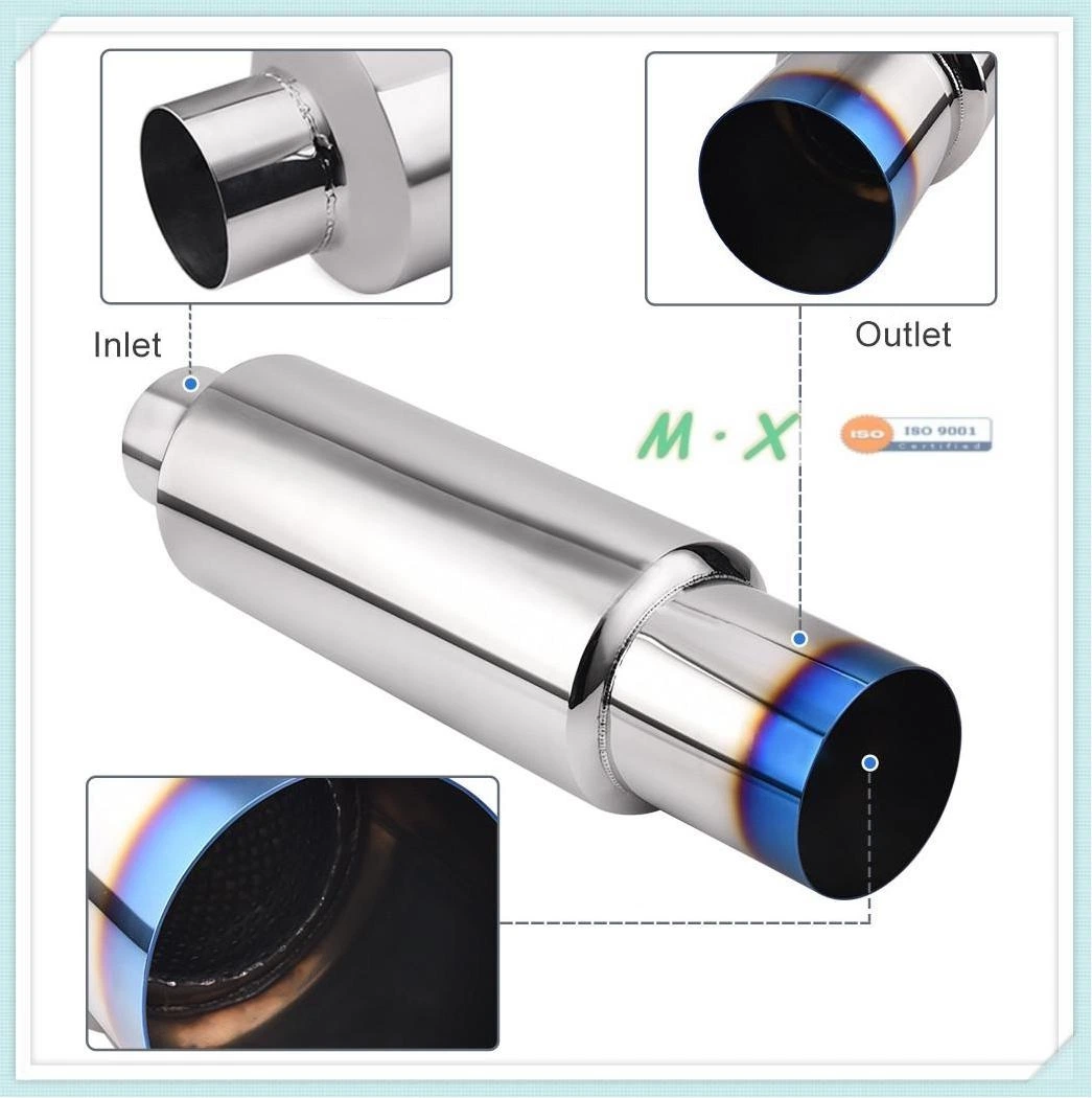 High Quality Stainless Steel Exhaust Muffler Blue Exhaust Pipe Muffler Hks