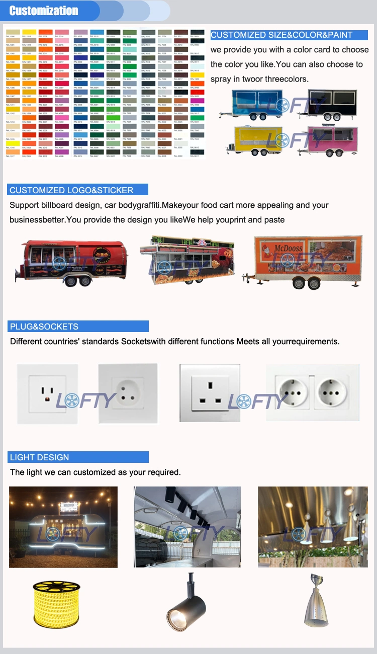 Airstream Outdoor Food Truck Container Catering Food Trailer for Sale