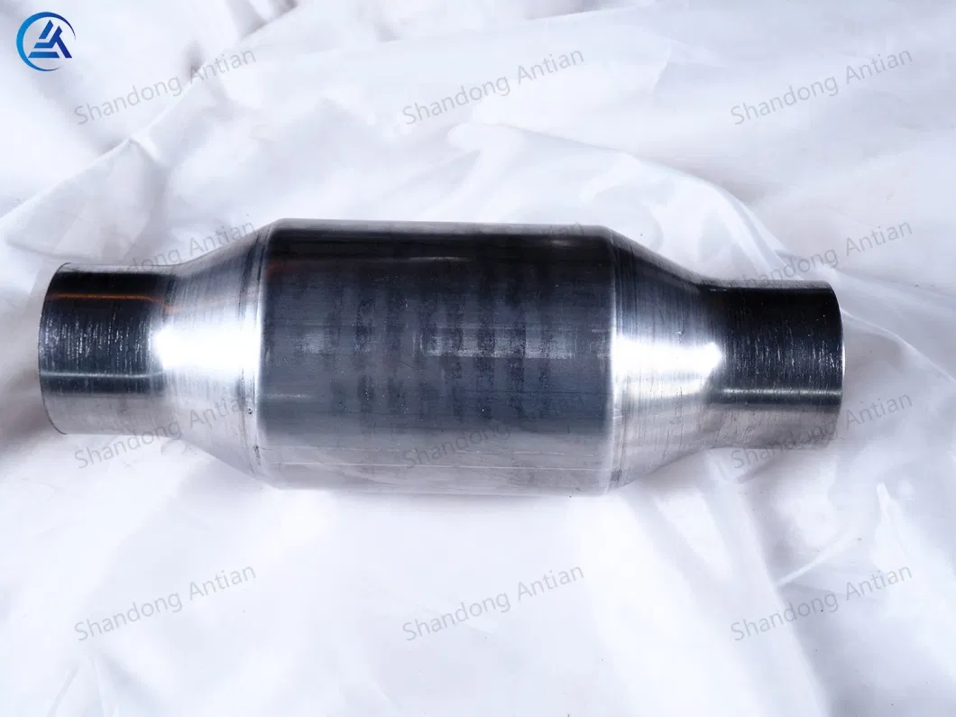 4&quot; Inch High Flow Stainless with Sensor Round Type Metal Metal Universal Catalytic Converter