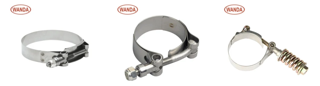 T Bolt Clamp 304 Stainless Steel Pipe Clamps Exhaust Band Clamp for Pipe-Connetion