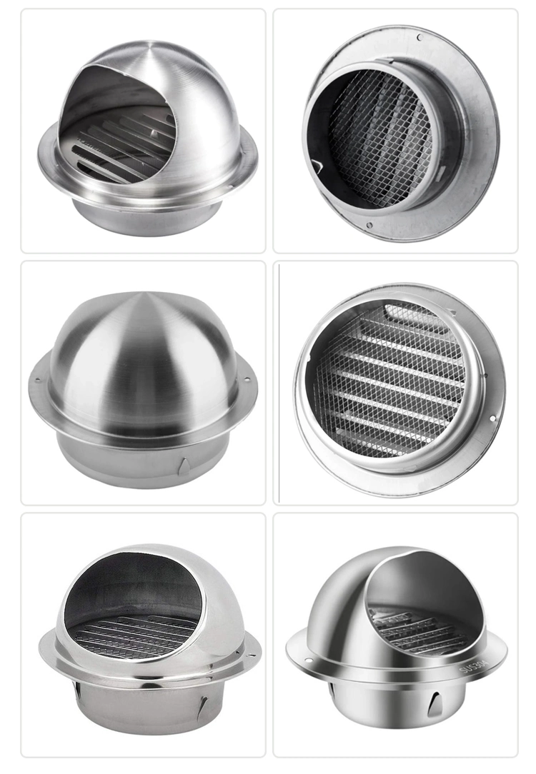 60-120mm Steel Ventilation Grill Wall Hole Cover Extractor Hood Louver Valve Exhaust Fan Pipe Heating Cooling Vent System