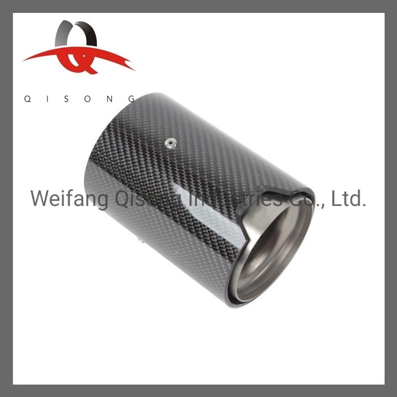 [Qisong] Auto Parts Classic Black Carbon Fiber Exhaust Tail Pipe