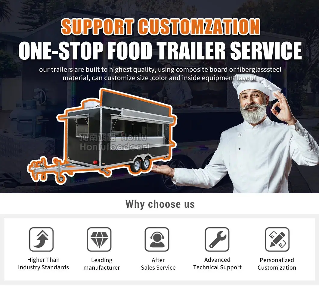 Custom Design Mobile Food Warmer Carts New York Trailer Food Truck