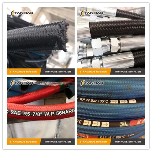 SAE100 R5 Flexible Steel Wire Braided Reinforced Propane Rubber LPG Natural Gas Flex Hose Pipe