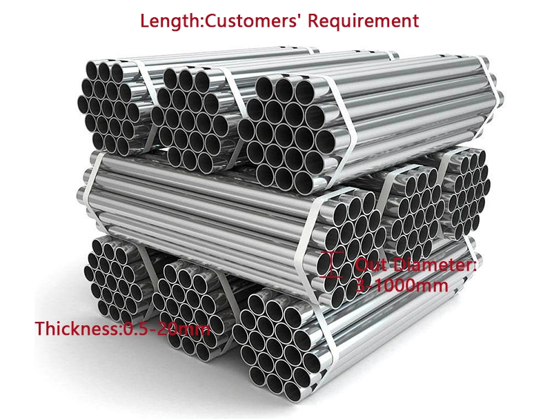 ASTM Seamless/Welded Stainless Steel Square Round Pipe 201 202 301 304 310S 316 430 304L 316L Ms Pipe for Construction Exhaust Flexible Pipe Steel Pipe