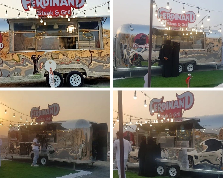 Stainless Steel Kebab Van Food Vending Trailer Cars Food Truck for Sale