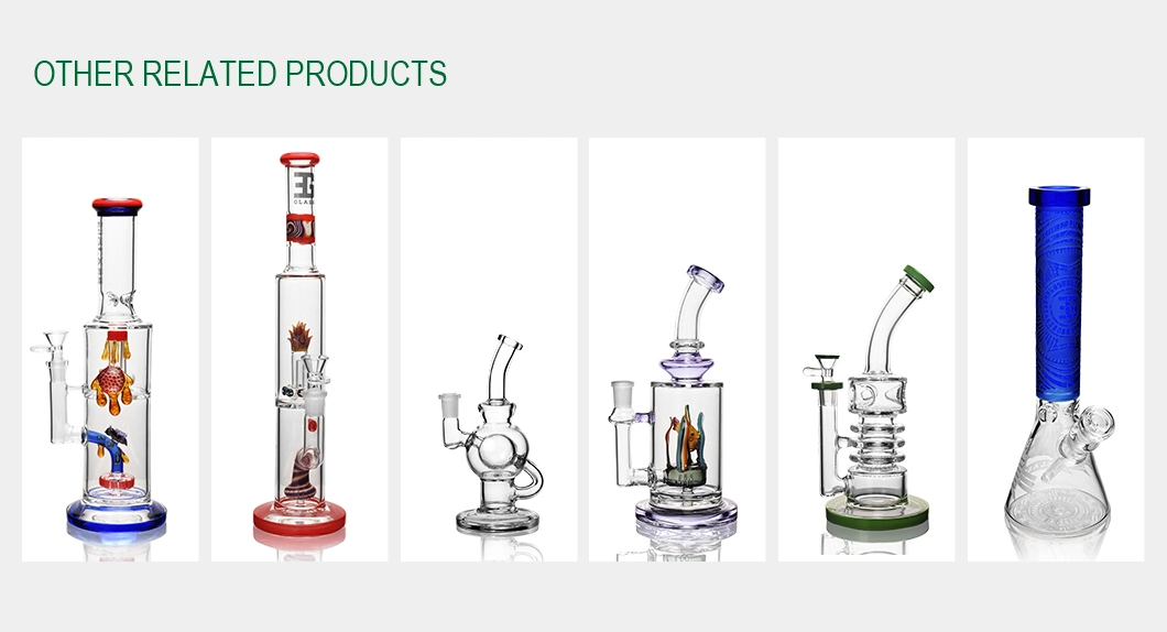 Esigo Glass Wholesale Mini DAB Rig USA Red Color Wig Wag Tail Pendant Decro Glass Water Pipe Glass Smoking Pipe with Glass Bowl