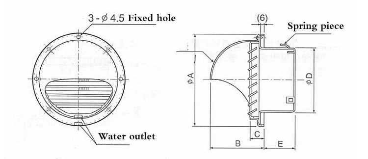 60-120mm Steel Ventilation Grill Wall Hole Cover Extractor Hood Louver Valve Exhaust Fan Pipe Heating Cooling Vent System