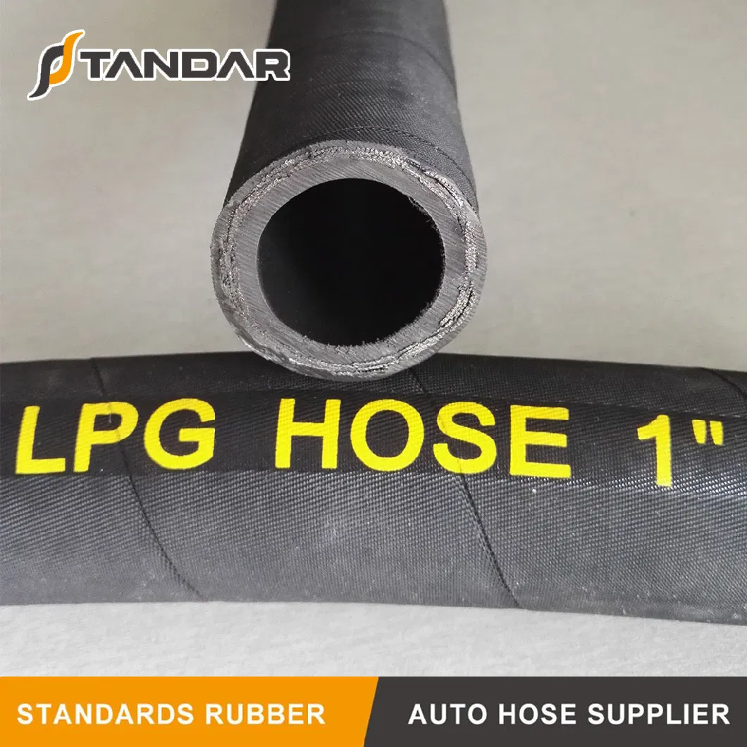 SAE100 R5 Flexible Steel Wire Braided Reinforced Propane Rubber LPG Natural Gas Flex Hose Pipe