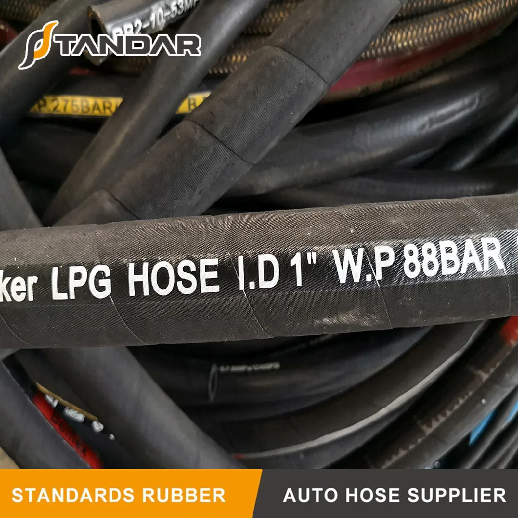 SAE100 R5 Flexible Steel Wire Braided Reinforced Propane Rubber LPG Natural Gas Flex Hose Pipe