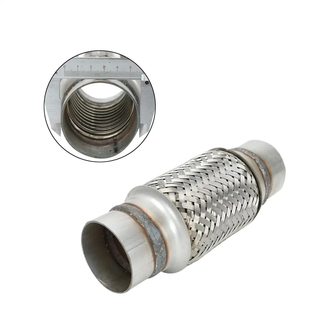 Automobile Stainless Steel Car Flexible Exhaust Bellow Corrugated Pipe with Nippple Connector