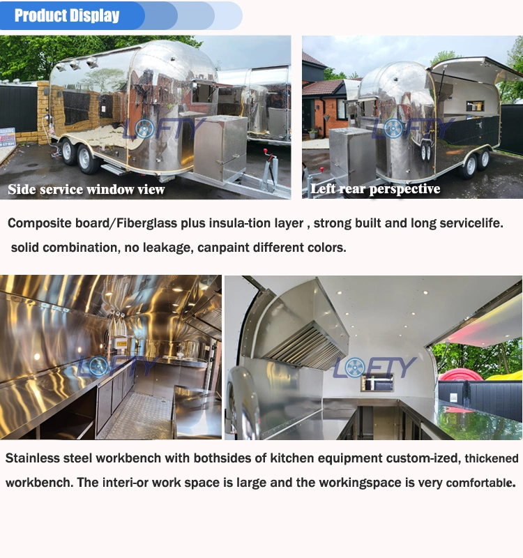 Airstream Outdoor Food Truck Container Catering Food Trailer for Sale