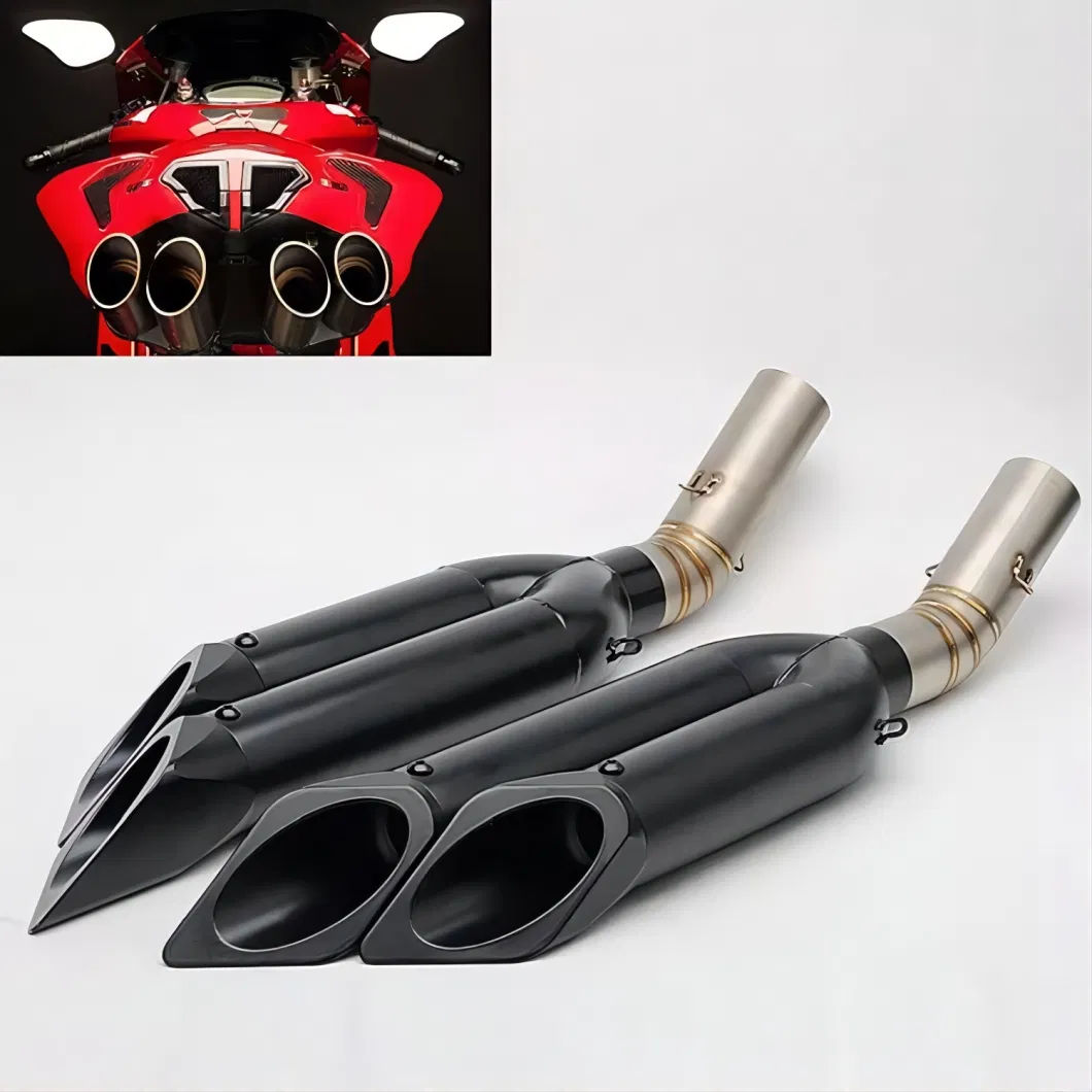 New Style Universal Motorcycle Racing Carbon Fiber Exhaust Muffler Silencer Pipe for Street Scooter 2 Stroke Motorcycle