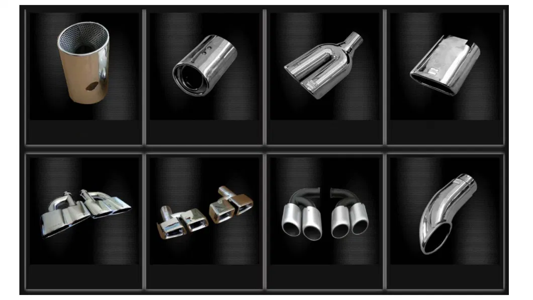 Car Universal Dual Outlet Stainless Steel Exhaust Tip SS304 Muffler for Automotive Modify Pipes