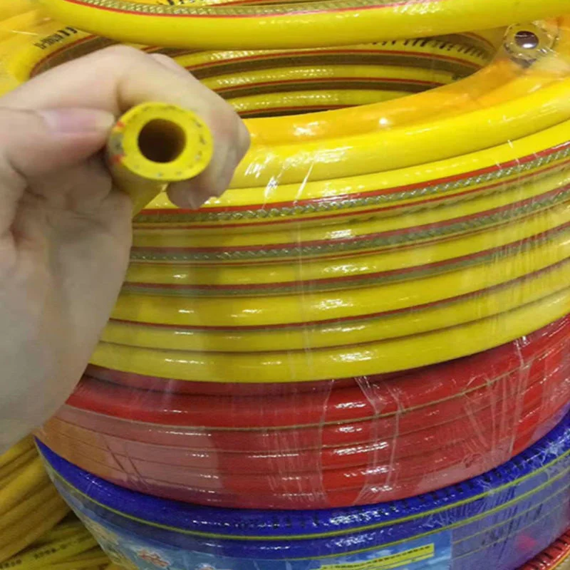 High Pressure Flexible Yellow Stainless Steel Braided LPG Gas Hose Pipe PVC Cover Jacket Steel Wire Braid Hydraulic Exhaust Hose