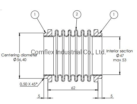 Stainless Steel Bellows Expansion Joint Customized; PTFE Expansion Joint with Flange