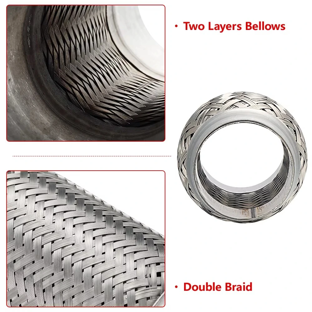 Stainless Steel 201/304 Double Braid Exhaust Muffler Flex Pipe Bellows, Corrugated Pipe