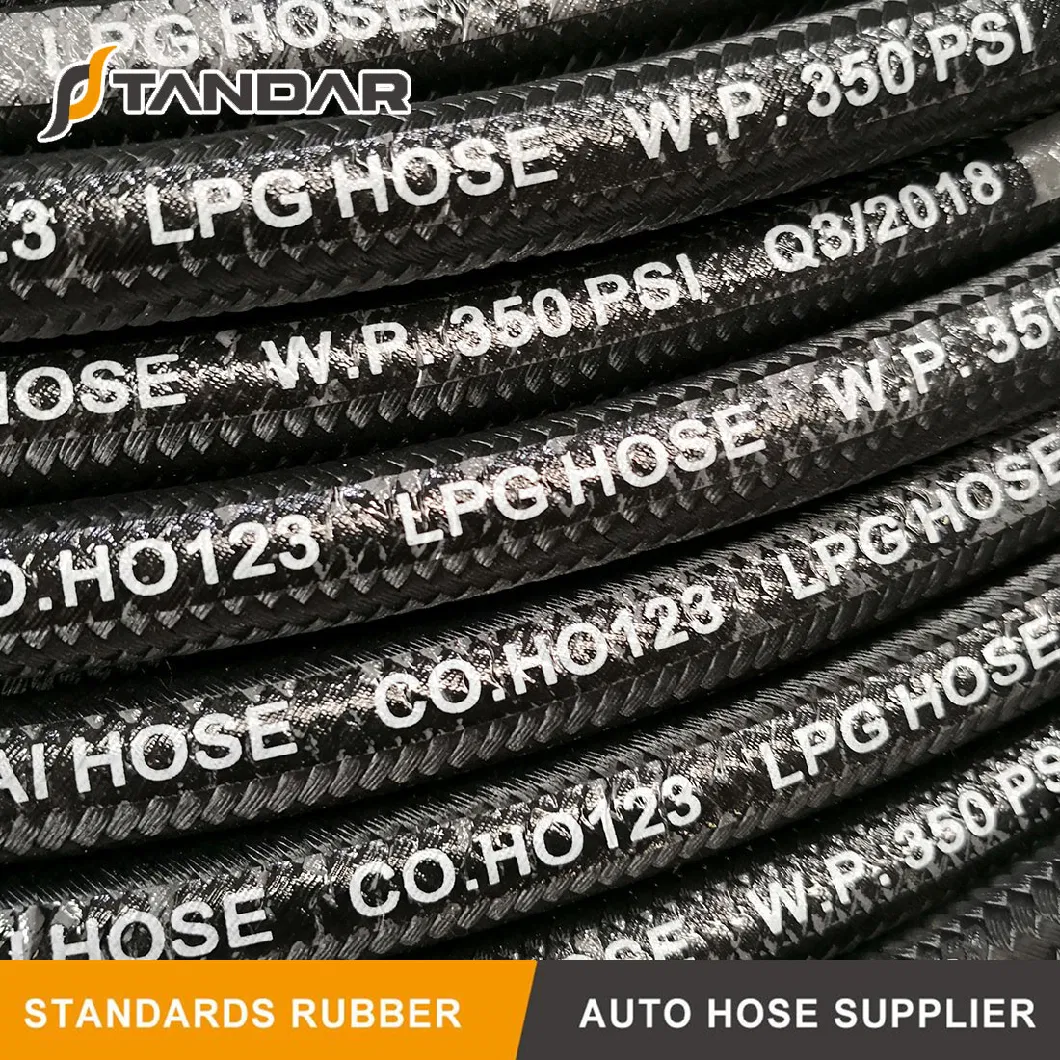 SAE100 R5 Flexible Steel Wire Braided Reinforced Propane Rubber LPG Natural Gas Flex Hose Pipe