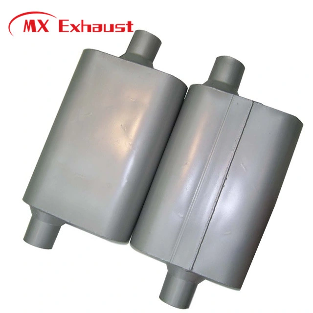 High Performance Stainless Steel Exhaust Oval Muffler Silencer 2.5&quot; Inlet/Outlet 19&quot; Length Polished for Automotive Cars