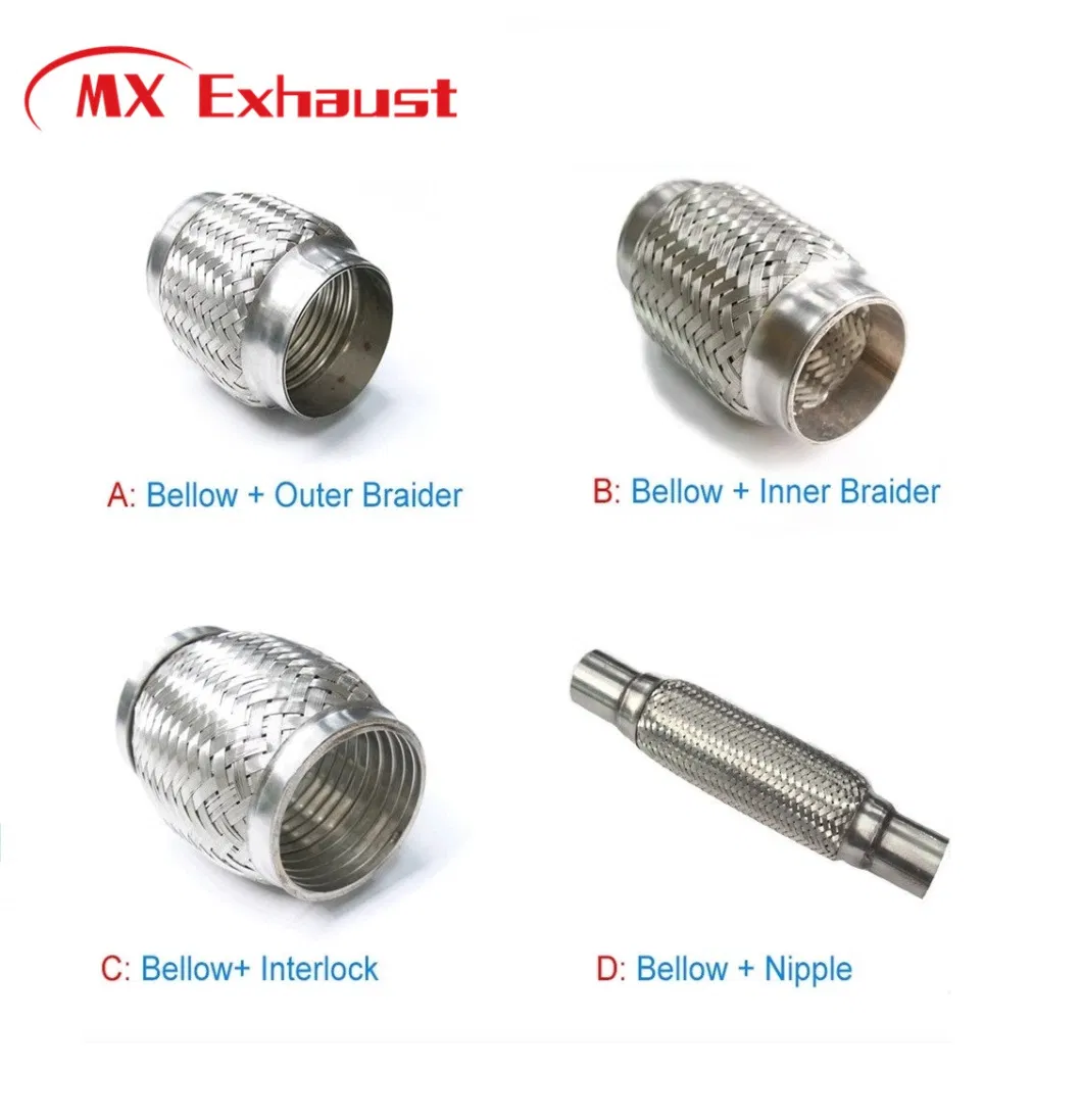 Hot Muffler Corrugation Exhaust Flexible Pipe Coupling Exhaust Flexible with Nipples Ss201 SS304