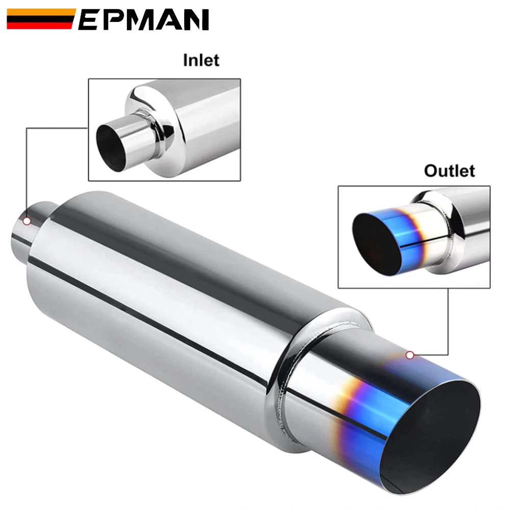 Epman 12PCS/Carton Car Motorbike Exhaust Systems Muffler Tip Universal Stainless Steel ID 51mm 57mm 63mm 70mm Outlet 89mm Styling Silencer Tail Pipe Muffler