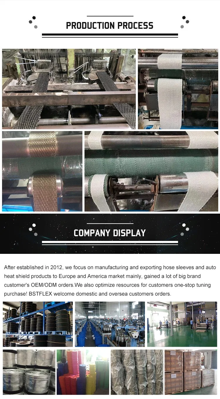 China Manufacturer Automotive Muffler Exhaust Pipe Bandage Heat Wrap Tape Heat Shield Industry Hose Fireproof High Temperature Woven Glass Fibre Exhaust Lagging