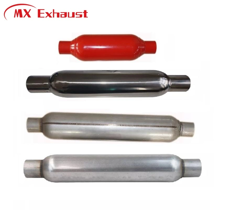 Universal Mild Steel Red Painted Hot Sale Glasspack Resonator Exhaust Muffler 13&prime;&prime; 16&prime;&prime; 19&prime;&prime; 24&prime;&prime;