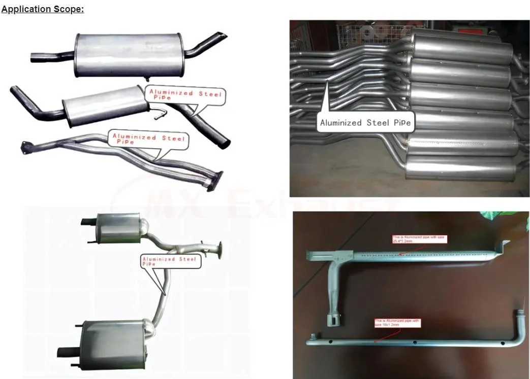 Professional Factory Dx53D/SA1d Round Straight Aluminized Steel Pipe with Aluminum Silicon Coating As120 for Exhaust Muffler Pipe System