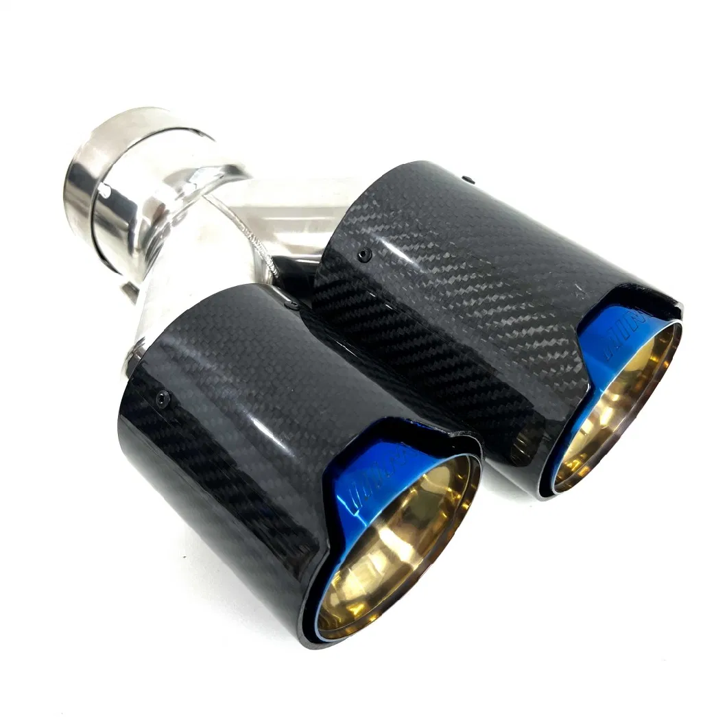 63mm in 101mm out Dual Car Carbon Fiber Exhaust Twin End Tips Tail Pipe for BMW M3 M4 M5 M8