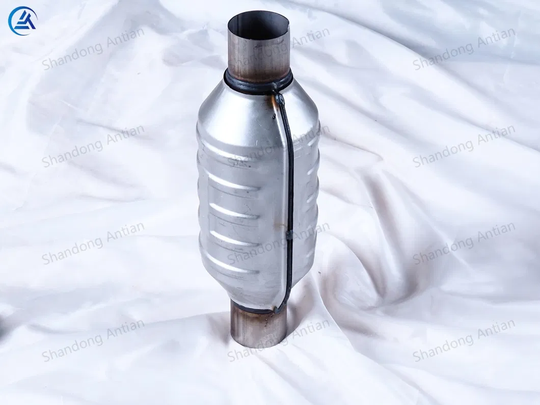 High Quality Universal Round Catalytic Converter with Body Diameter 4.5 Inch with Nipple Exhaust Pipe