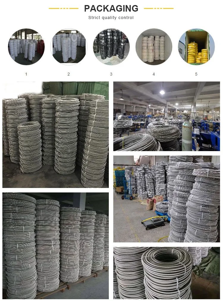 Flexible Corrugated Stainless Steel Tube Corrugated Pipe Metal Tube Water Pipe 1/2 Inch Diameter Custom Length