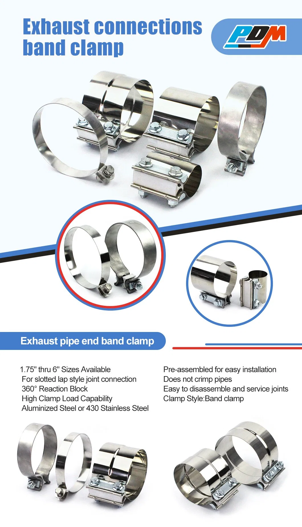 2-5 Inch Stainless Steel Accuseal Band Clamp with Gr. 10.9 T Bolt