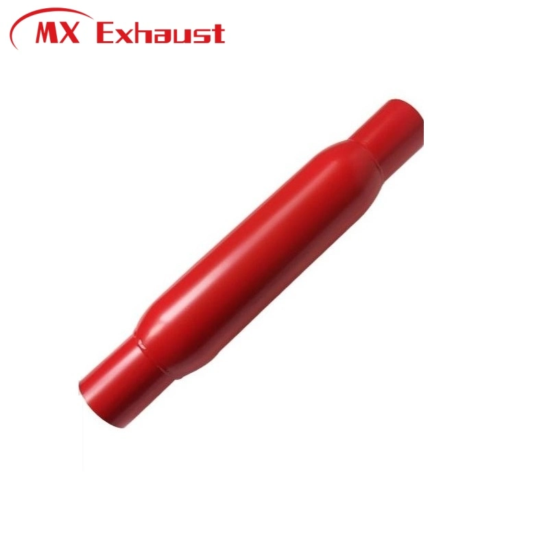 Red Color Painted Aluminized Steel Universal Glasspack Car Exhaust Muffler Glasspack Resonator for Truck