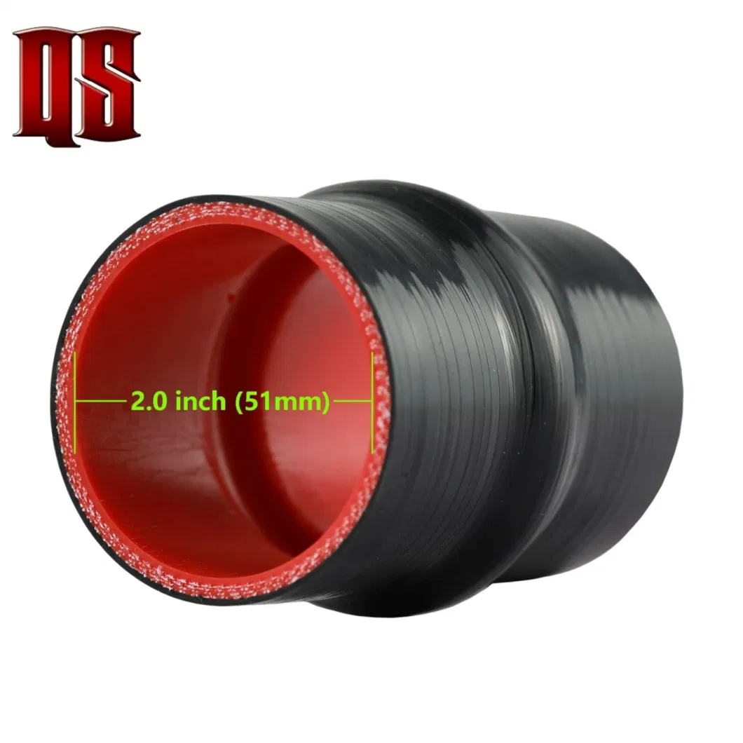 Silicone Car Hoses Automotive Reinforced Black 3.5inch 89mm 5ply 6mm Silicone Rubber Hump Hose Pipe for Auto