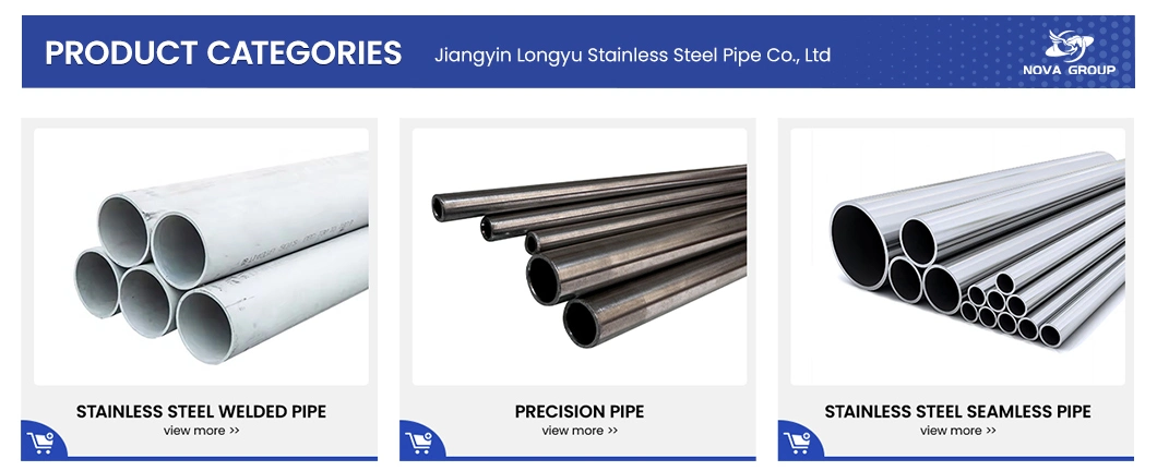 Longyu Galvanized Steel Pipe China Factory Cold Drawn 24 Inch 304 Stainless Steel Tube En1.4301 Seamless Steel Flexible Pipe