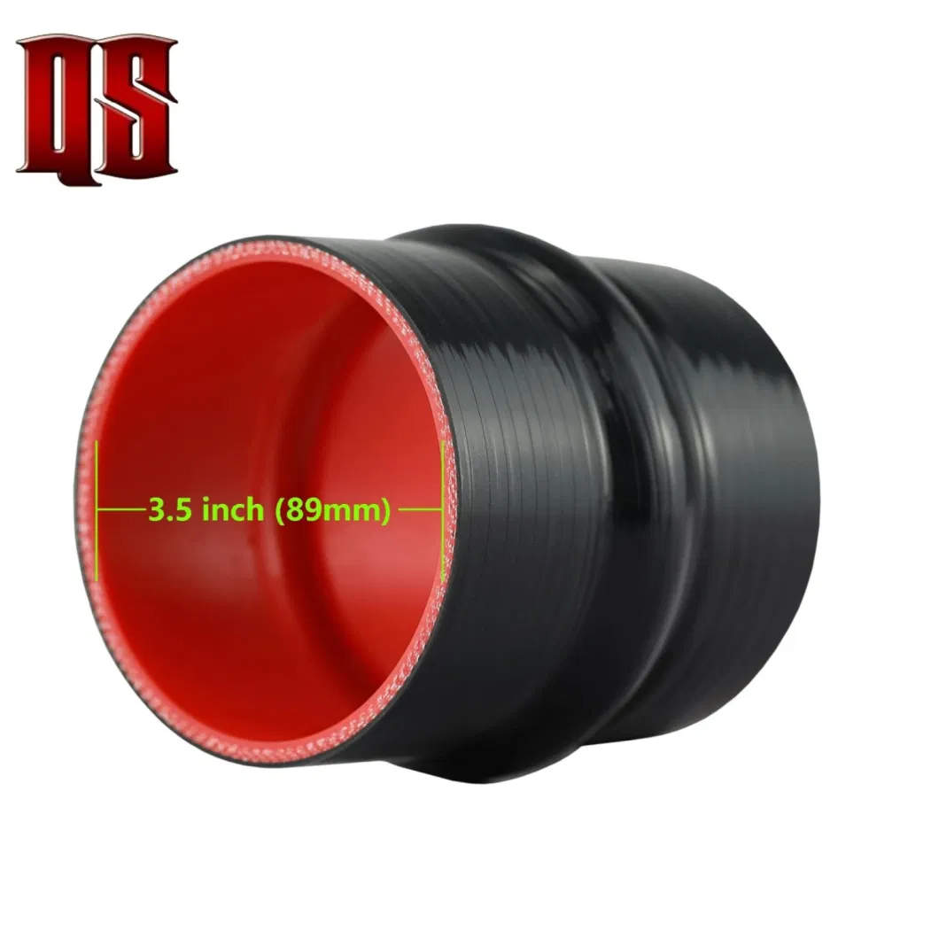 Silicone Car Hoses Automotive Reinforced Black 3.5inch 89mm 5ply 6mm Silicone Rubber Hump Hose Pipe for Auto