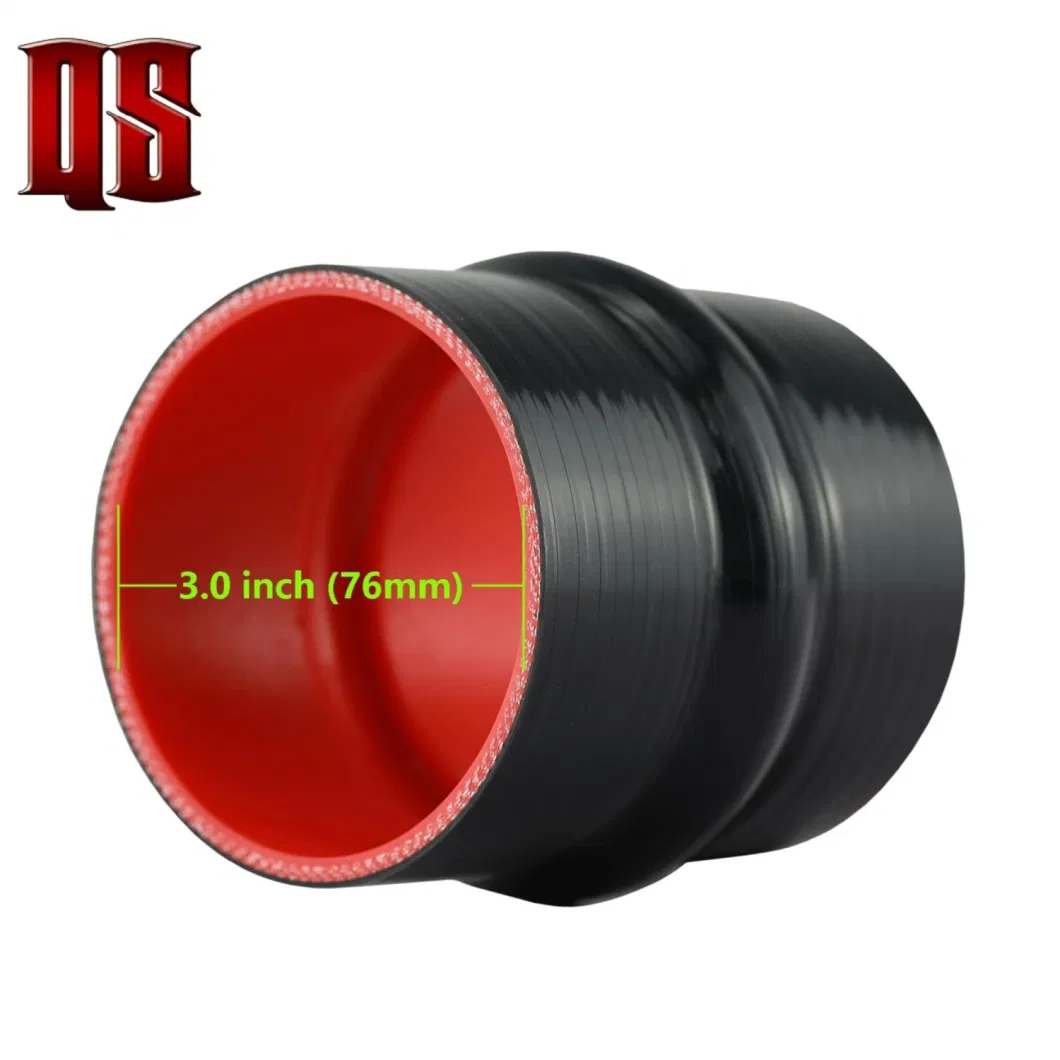 Silicone Car Hoses Automotive Reinforced Black 3.5inch 89mm 5ply 6mm Silicone Rubber Hump Hose Pipe for Auto