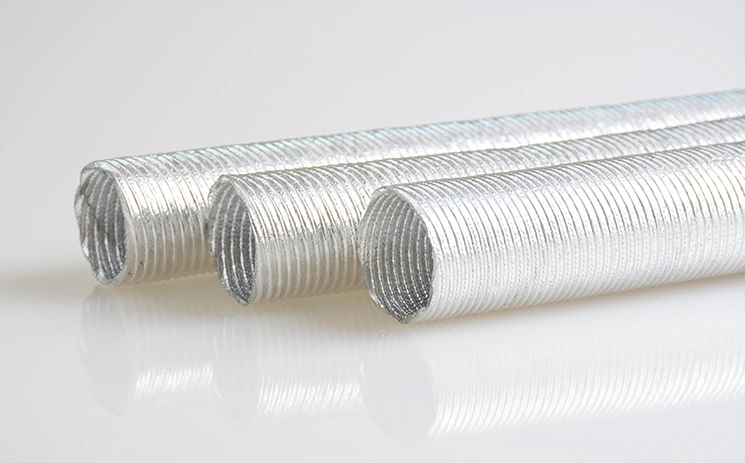 High Temperature Aluminum Foil Fiberglass Thermo-Flex Heat Shield Exhaust Corrugated Pipe for Auto Protection