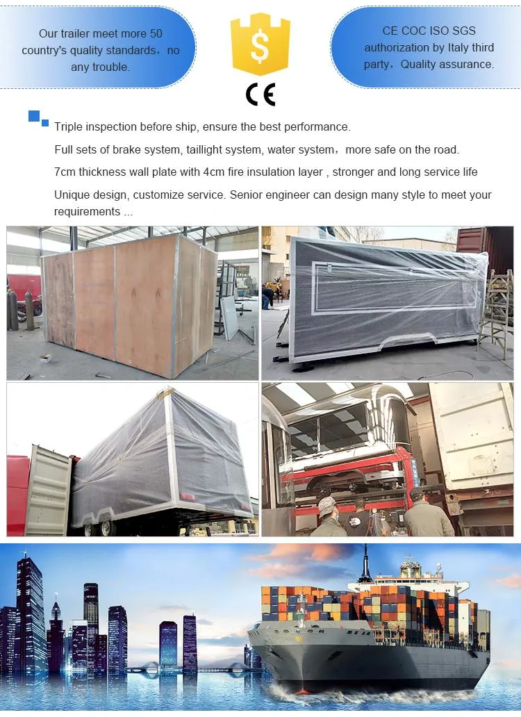 Stainless Steel Kebab Van Food Vending Trailer Cars Food Truck for Sale