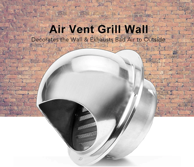 60-120mm Steel Ventilation Grill Wall Hole Cover Extractor Hood Louver Valve Exhaust Fan Pipe Heating Cooling Vent System